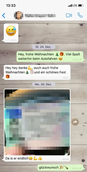 WhatsApp Kundenfeedback - MPU bestanden